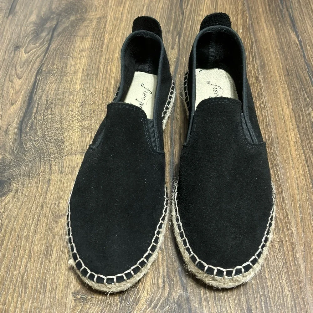 Free People black suede espadrilles size 8